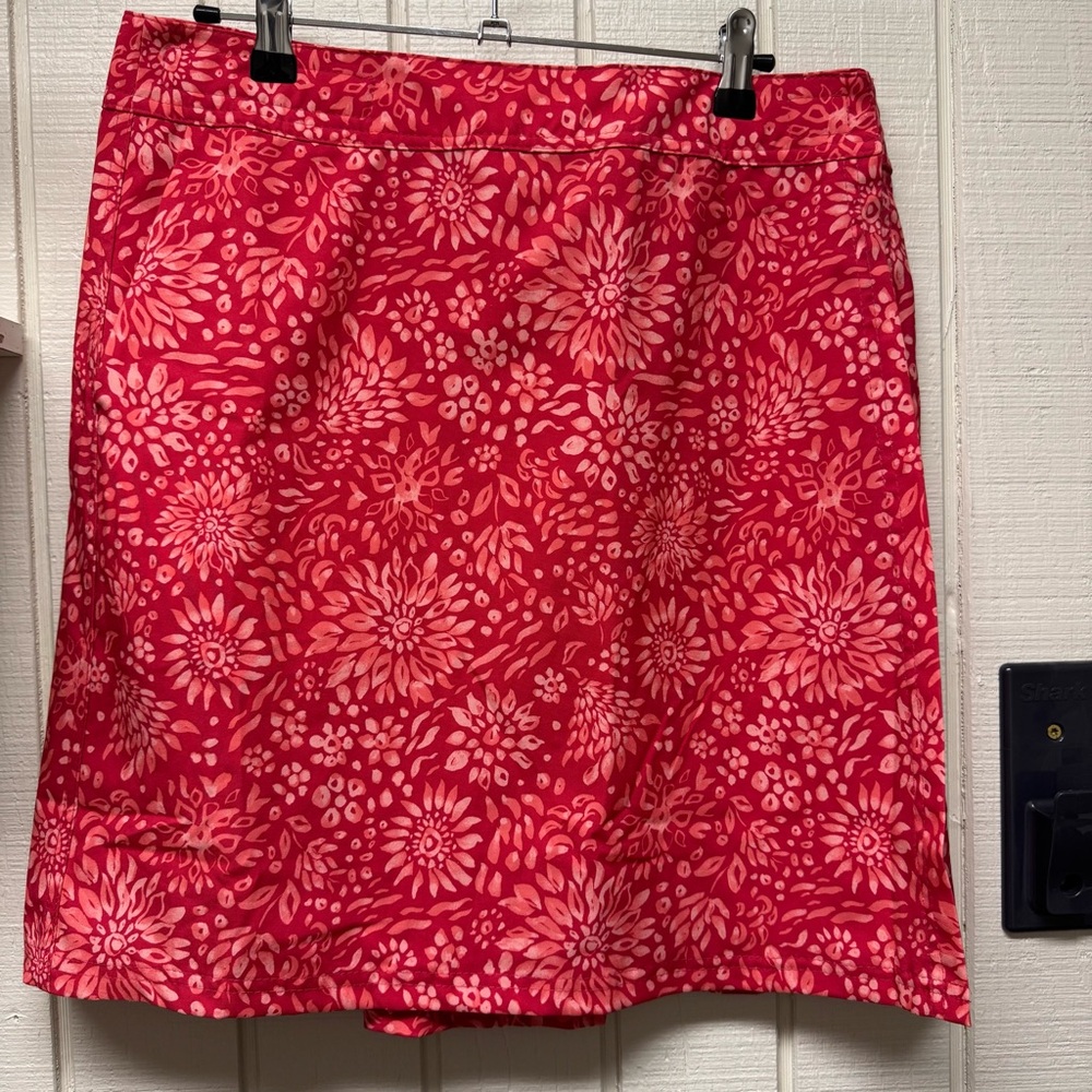 Ripskirt Hawaiin Floral Red Skirt Velcro rip waist closure Medium M short summer